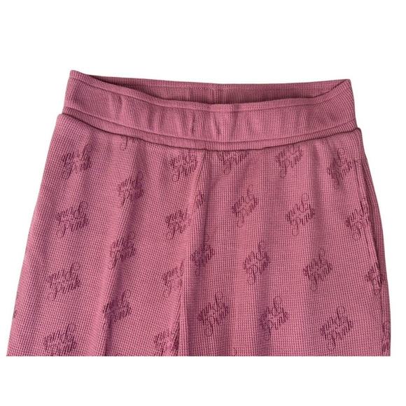 Victoria’s Secret PINK Thermal Waffle Knit Jogger Pants Top Set Soft Begonia XS - Picture 10 of 14